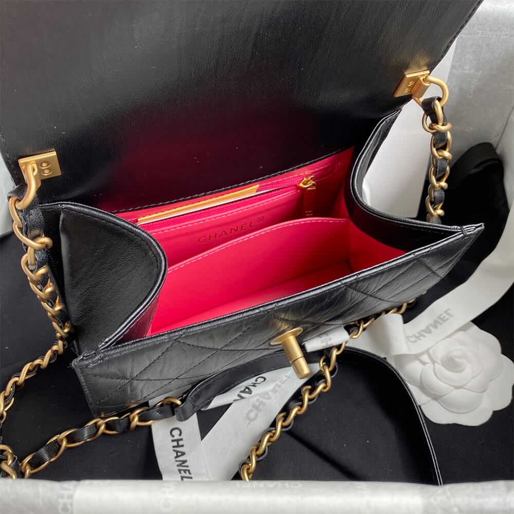 Ch*el mini flap bag with top handle