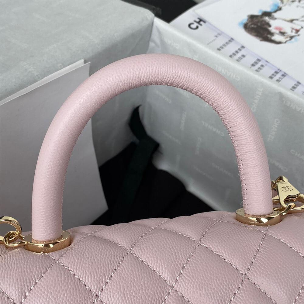 Ch*el coco handle bag small