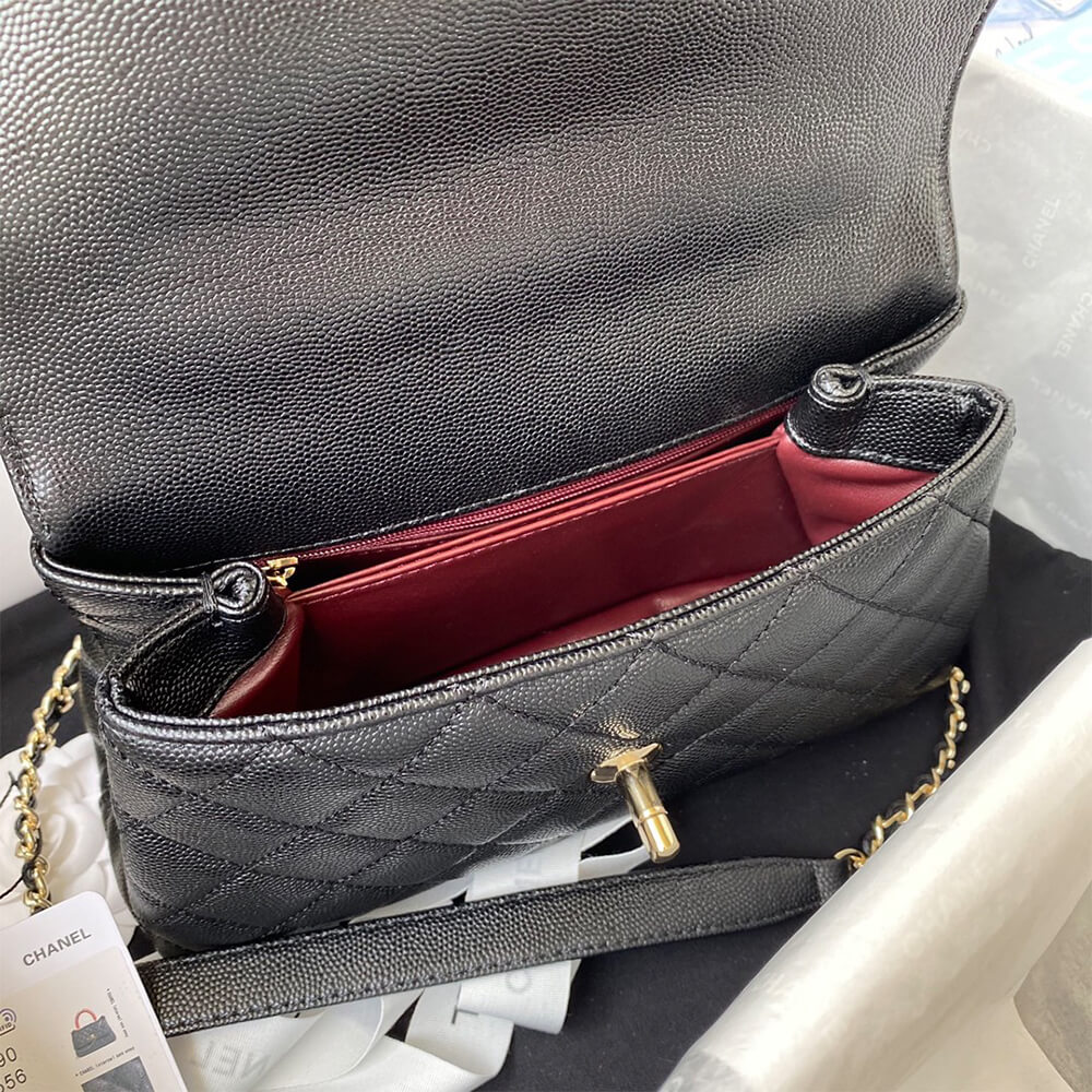 Ch*el coco handle bag small
