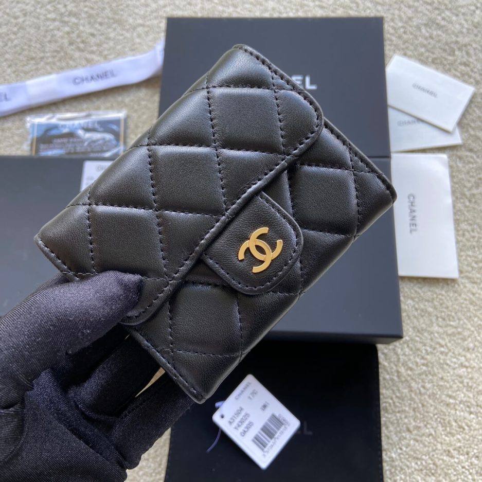 Ch*el classic small flap wallet